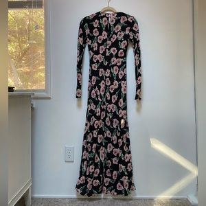 Long sleeve midi length floral dress